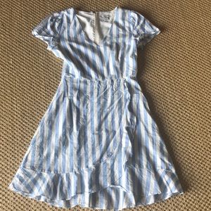 Blue & White JCrew linen dress